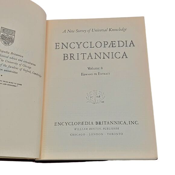 1959 Edition Encyclopedia Britannica Vtg HC Volume 8 EDWA to EXTRACT Educational - Picture 5 of 10